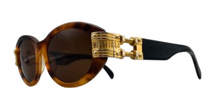vintage jean paul gaultier sunglasses steampunk tortoise black gold 56 0