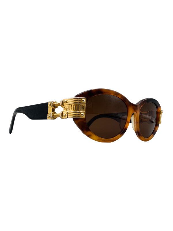 vintage jean paul gaultier sunglasses steampunk tortoise black gold 56 1