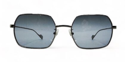 balenciaga sunglasses chrome frame blue lenses BB0090O2