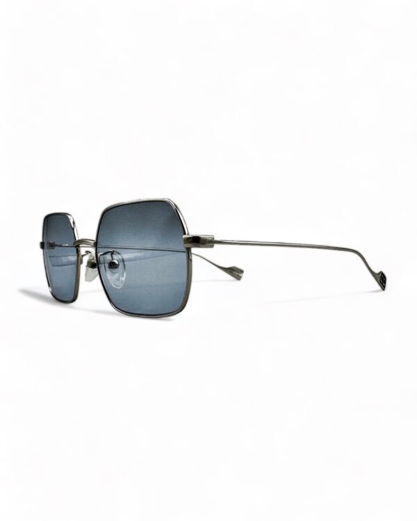 balenciaga sunglasses chrome frame blue lenses BB0090O3