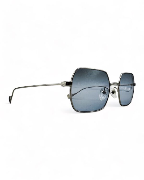 balenciaga sunglasses chrome frame blue lenses BB0090O4