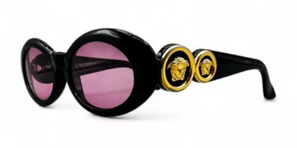vintage gianni versace sunglasses black frame pink lenses mod.527 mod 527 nineties4