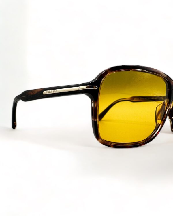 vintage prada sunglasses tortoise frame brown yellow lenses SPR 02N2