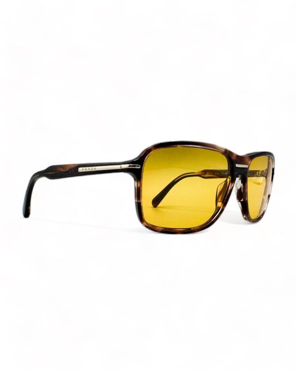 vintage prada sunglasses tortoise frame brown yellow lenses SPR 02N3