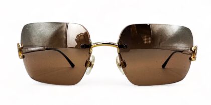 vintage chanel sunglasses nineties coco brown gold 40062