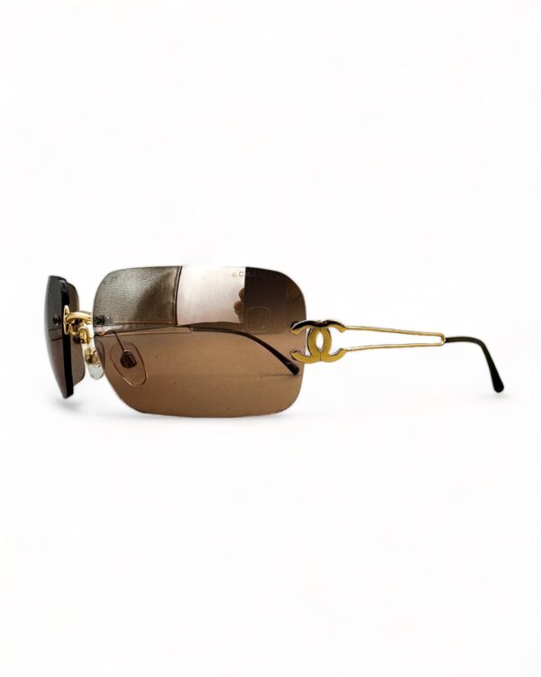 vintage chanel sunglasses nineties coco brown gold 40063