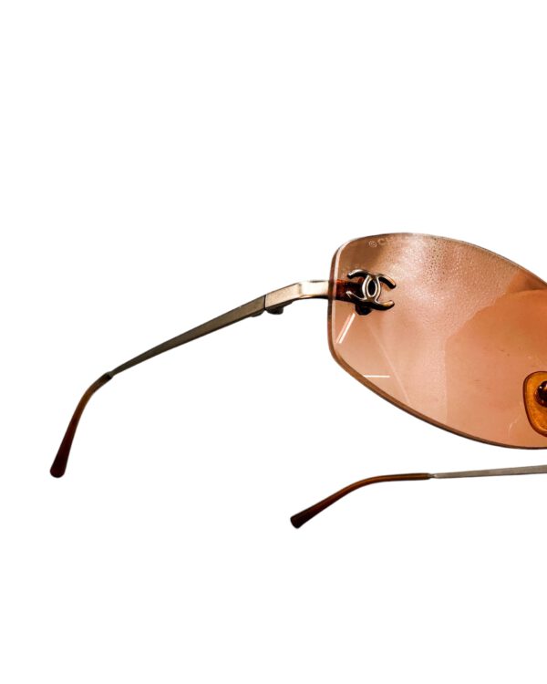 vintage chanel sunglasses nineties coco orange chrome 40021