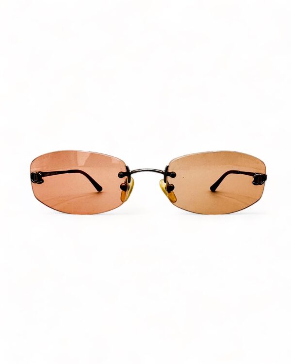 vintage chanel sunglasses nineties coco orange chrome 40023