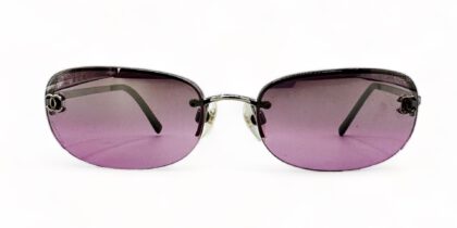 vintage chanel sunglasses nineties coco pink gradient chrome 40021