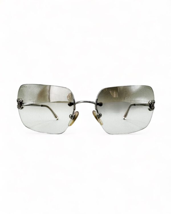 vintage chanel sunglasses nineties coco silver gradient chrome 40171