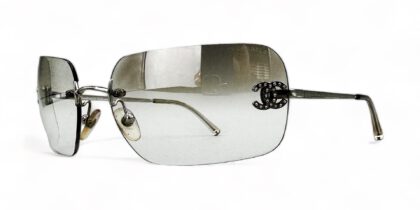 vintage chanel sunglasses nineties coco silver gradient chrome 40172
